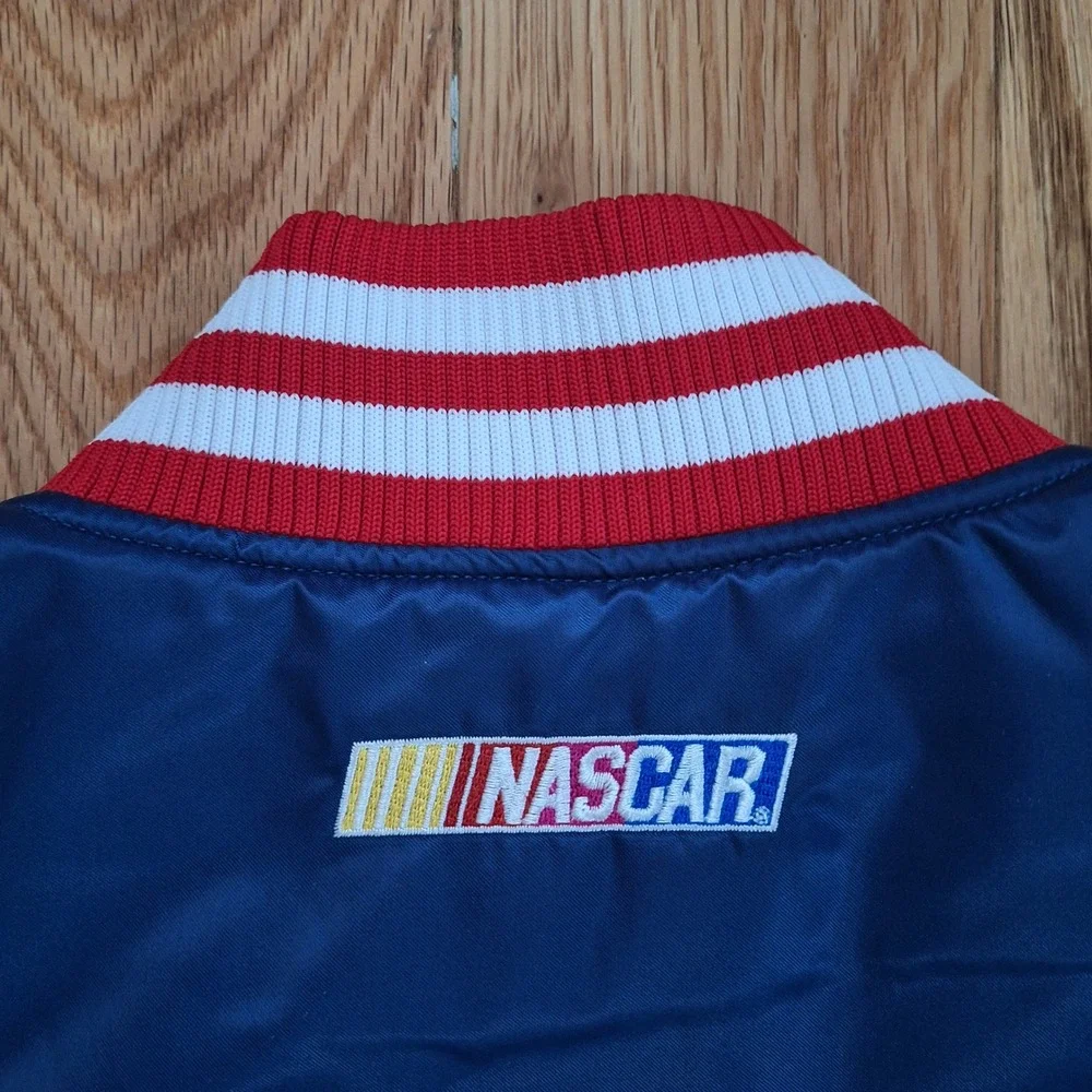 Vintage 90s Miller Time Satin Bomber Jacket XL Miller Lite NASCAR Rusty Wallace